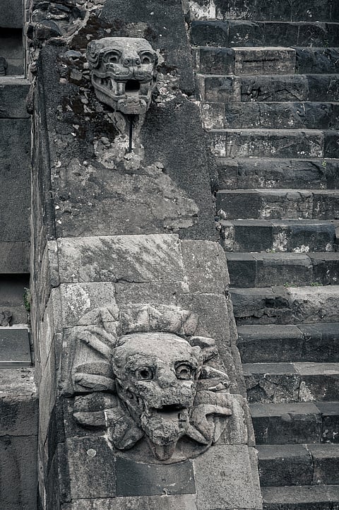 Carvings at the Temple of the Feathered Serpent