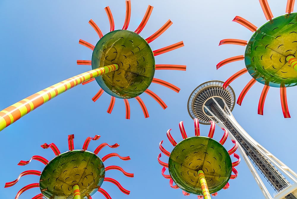 The Space Needle Observation Tower with revolving glass floor