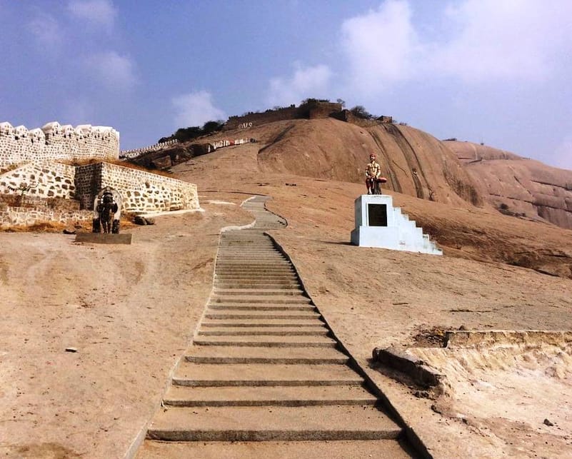 Getting to the fort involves traversing many hundreds of steps that have been cut into the rocky hillside
