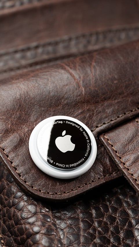 An AirTag tracking device