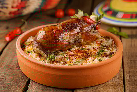 Hamam mahshi is usually served on special occasions