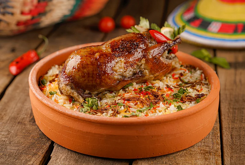 Hamam mahshi is usually served on special occasions