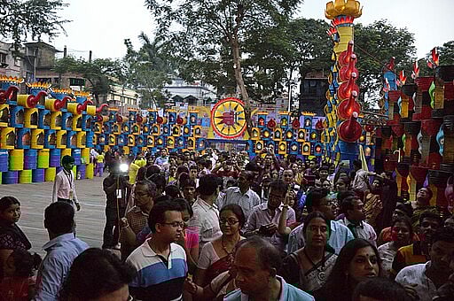 Art meets religion on the streets of Kolkata during Durga Puja