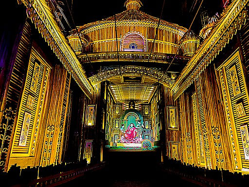 One of the many gorgeous pandals from a previous years celebration