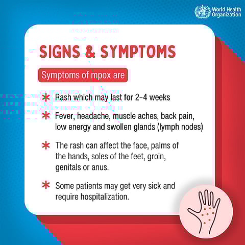 A fact sheet by the WHO on mpox's signs and symptoms