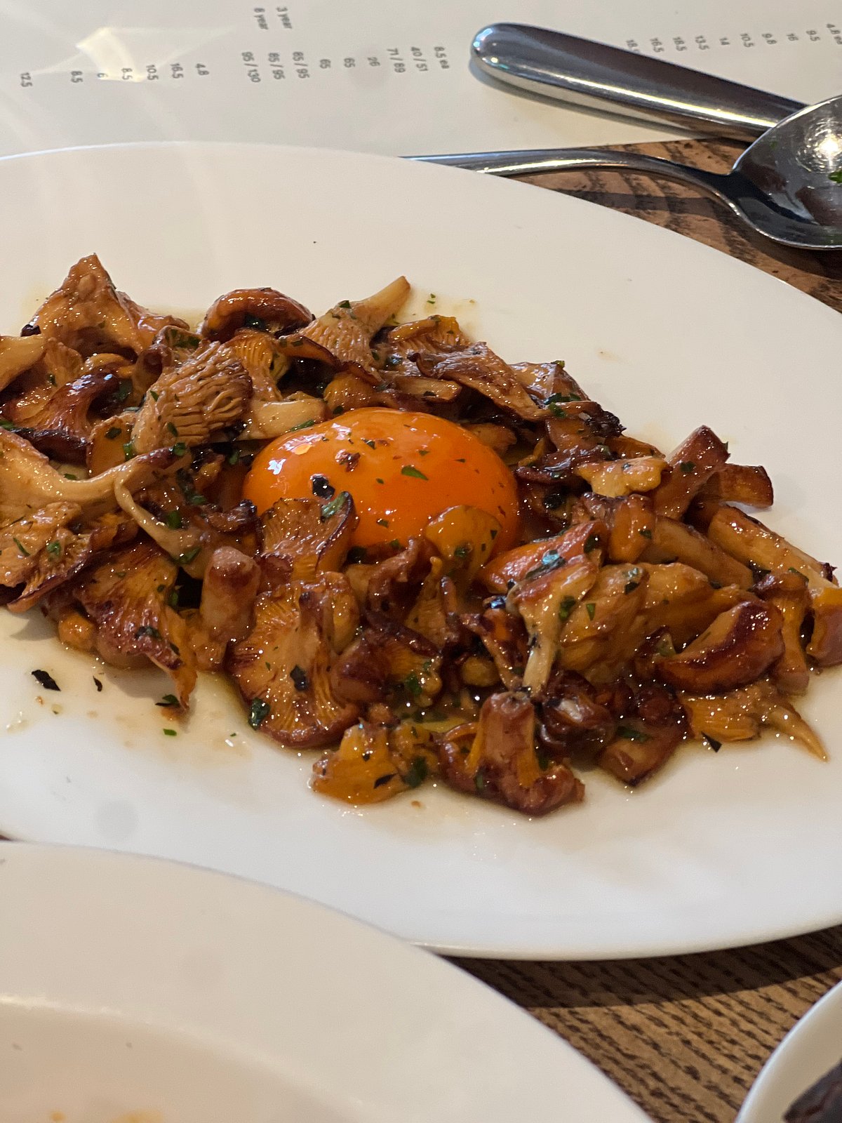 Scottish girolle mushrooms served at Mountain