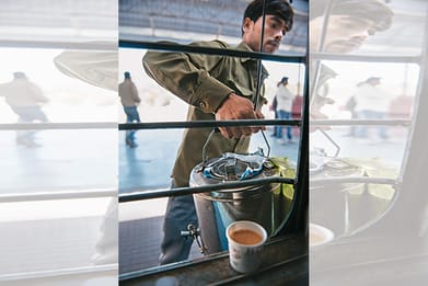 Photo: Shutterstock : A tea vendor at a railway station