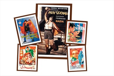 A collage of film posters having famous dance sequences