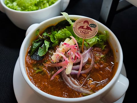 The asam laksa of the Penang Road Famous Laksa shop in Lebuh Keng Kwee