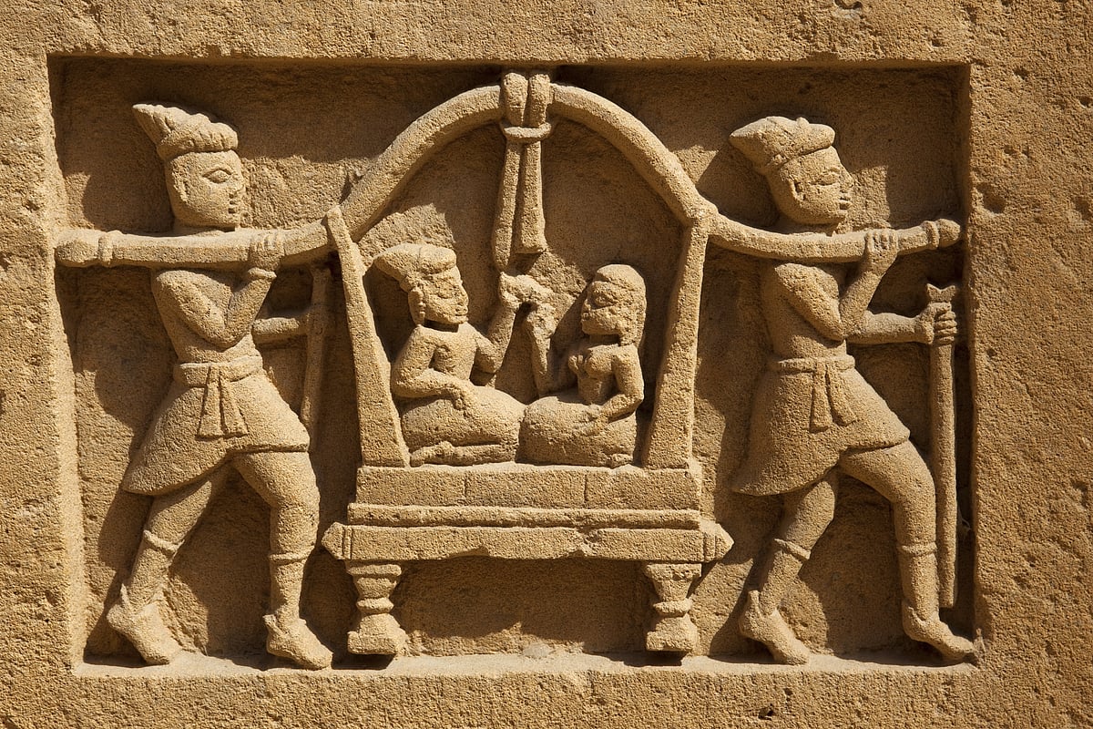 Carvings at a Jain temple in Lodhruva village