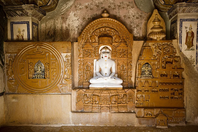 Deities of a Jain temple in Lodhruva village