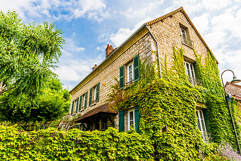 Picturesque facade of a house in Giverny