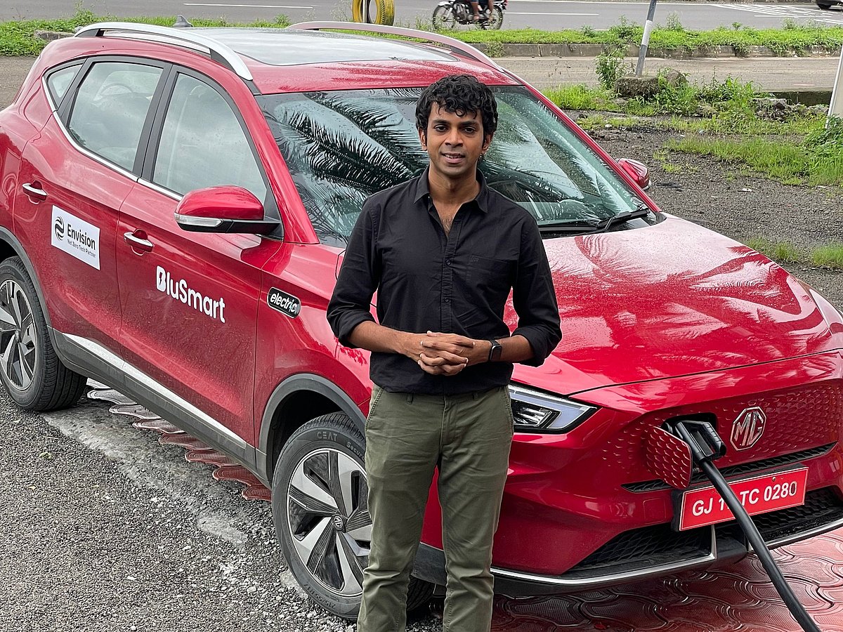Sushil Reddy with his electric car - Sushil Reddy
