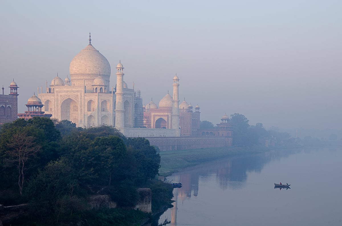 A view of Taj Mahal on a winter morning