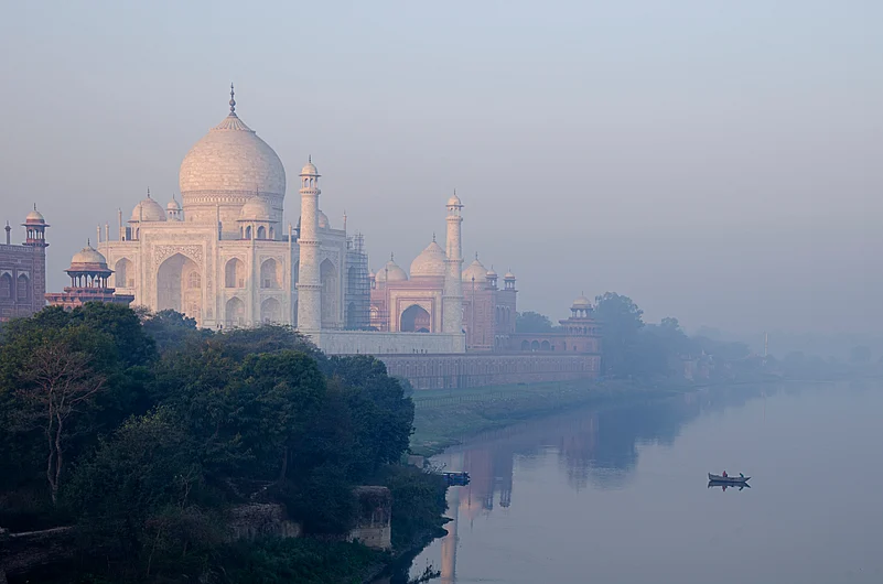 A view of Taj Mahal on a winter morning