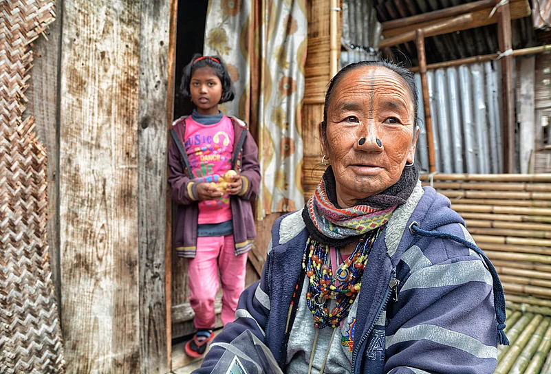 A woman from the Apatani tribe, Ziro village