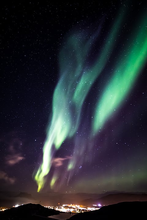Northern Lights in the sky of Greenland
