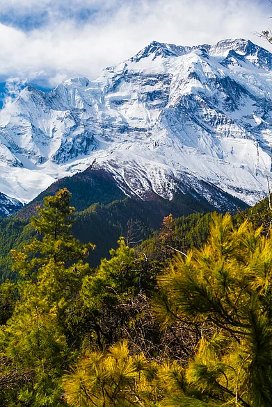 Shutterstock : A beautiful view of the Himalayas from Himachal Pradesh