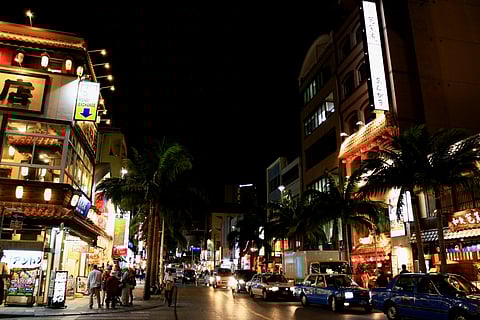 Evening view of Kokusai Street, the busiest street in Okinawa Prefecture