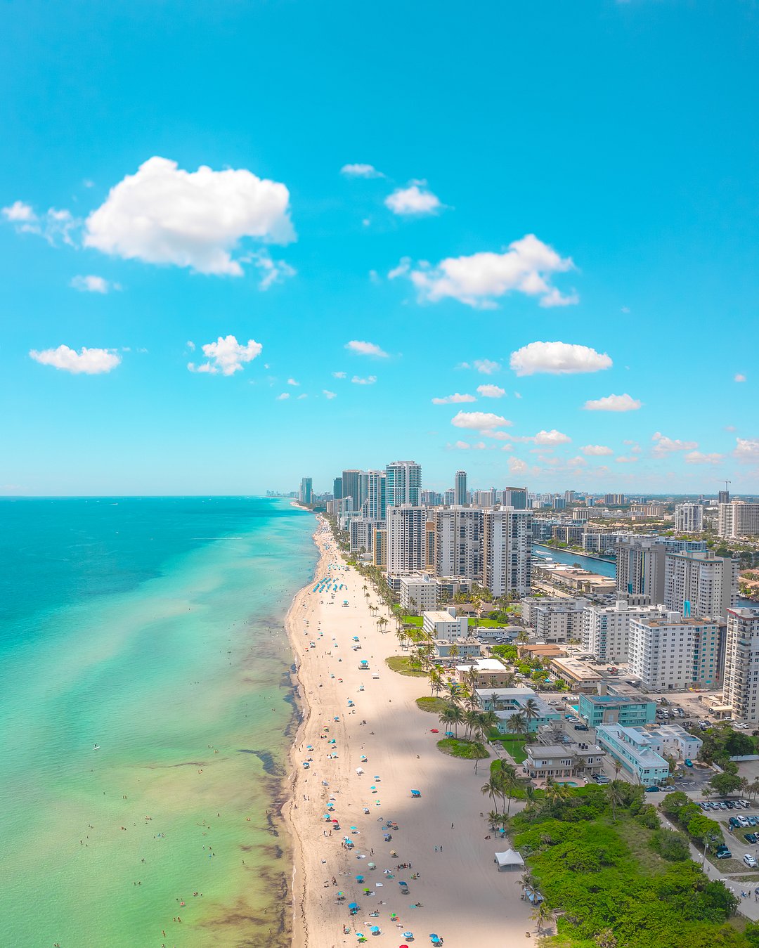An aerial view of South Beach, Miami