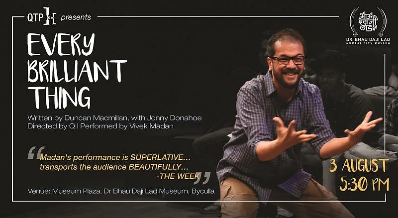 Presented as a live participative performance, Every Brilliant Thing is an intimate piece that invites the audience to celebrate the joy found in everyday objects