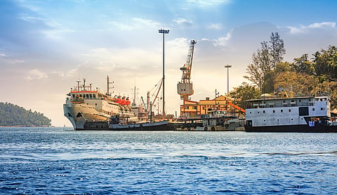 The Port Blair seaport in the Andaman and Nicobar Islands