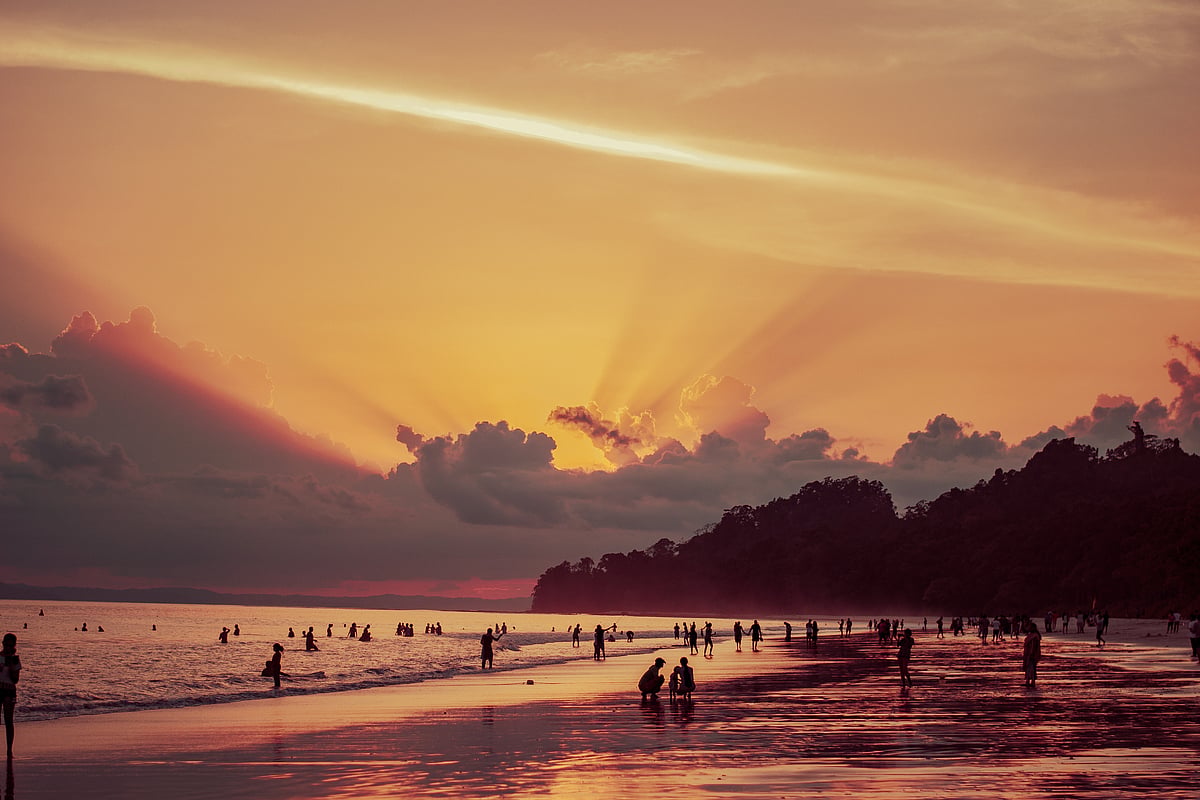 Sunset at Radhanagar Beach in Swaraj Dweep