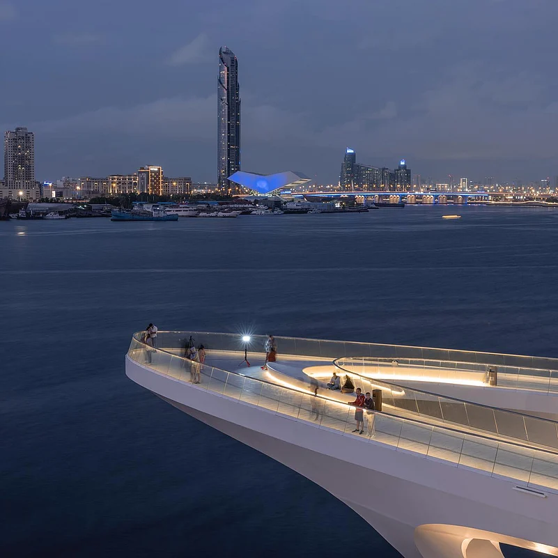 The Viewing Point in Dubai Creek Harbour is Dubais famed observation deck, offering panoramic views of the magical Dubai Creek