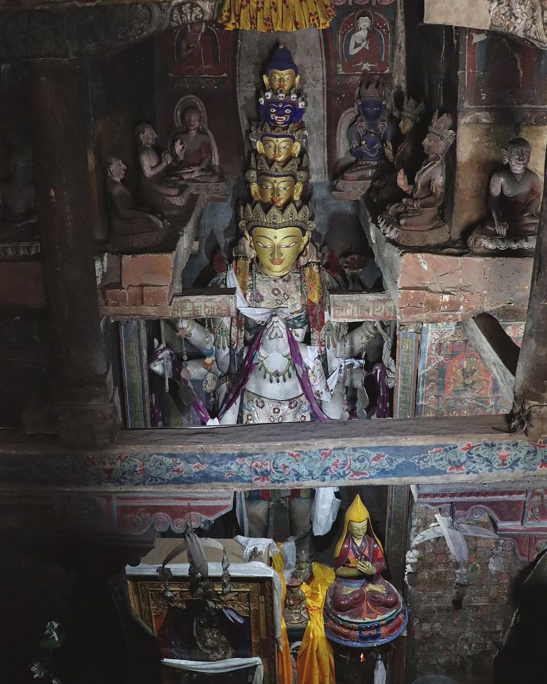 A Buddha statue in the Wanla Monastery