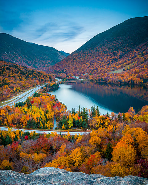 Fall colours in Franconia Notch State Park