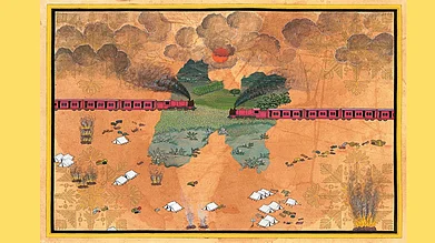 Courtesy of the artist & Jessica Silverman, San Francisco : Rupy C. Tut, Ghost Trains (of 1947), 2019. © Rupy C. Tut. Khanuja Family Collection