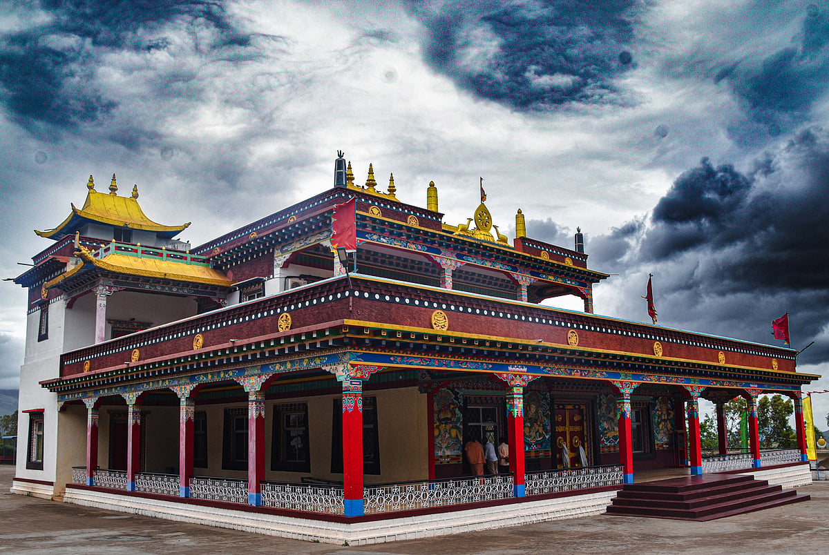 A view of the Dzogchen Monastery, Karnataka