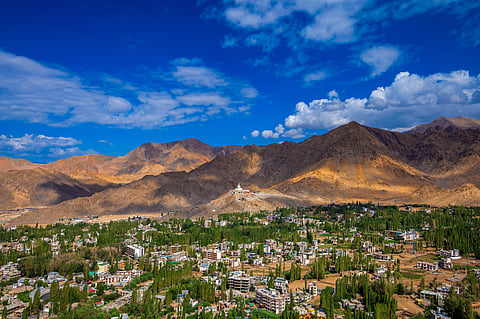 Aerial view of Leh