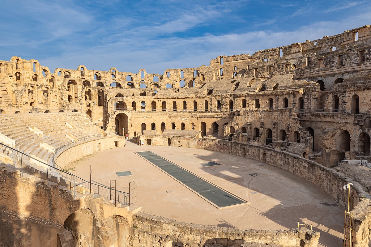 El Jem (or El Djem) is one of the largest Roman amphitheatres ever built