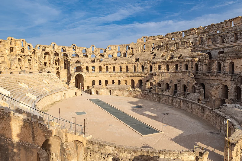 El Jem (or El Djem) is one of the largest Roman amphitheatres ever built