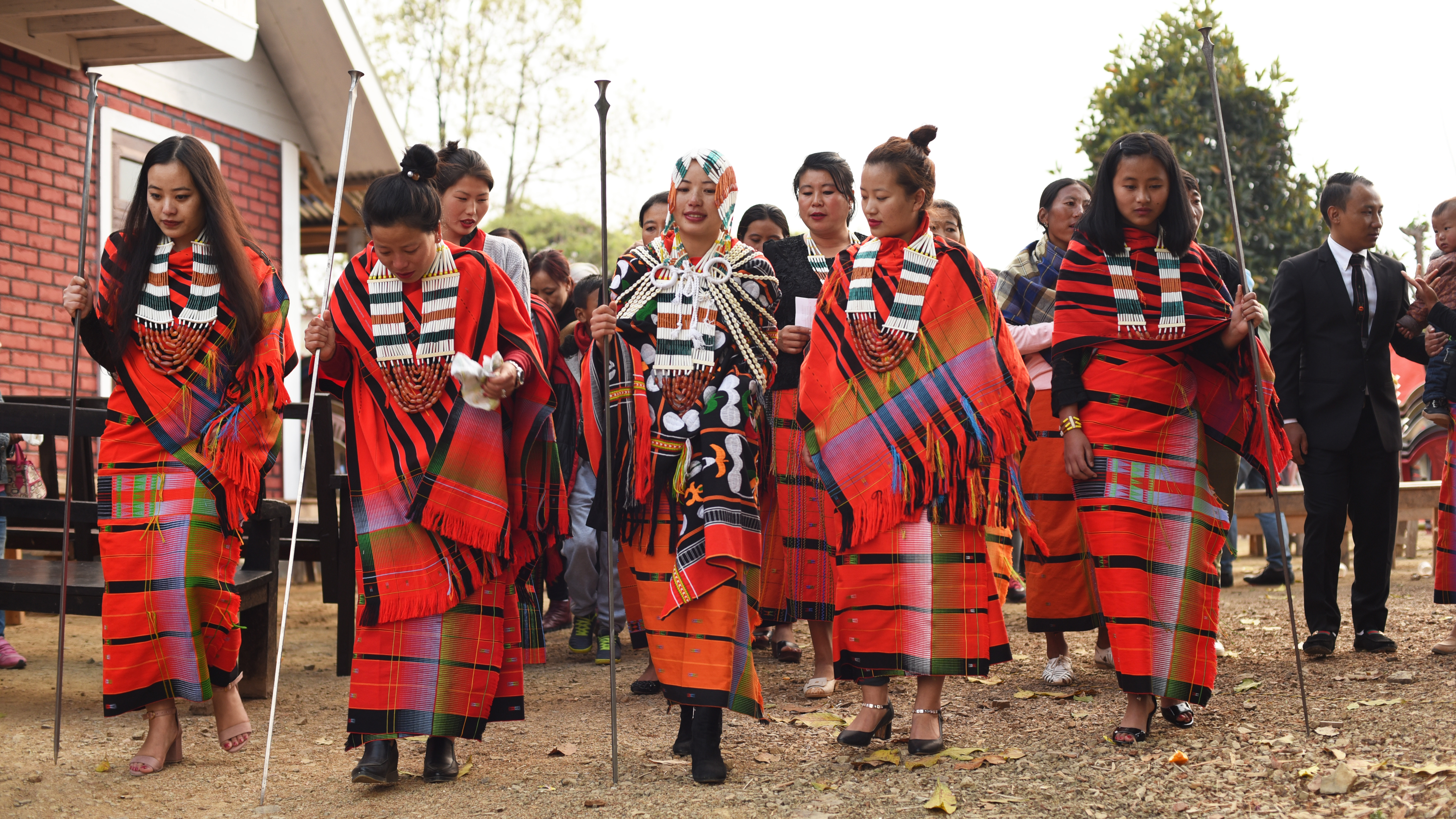 Tangkhul bride clad in traditional dresses 