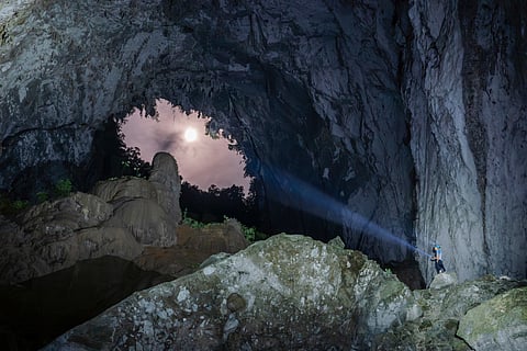 Camping in Hang Sơn Đoòng at night