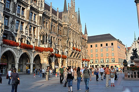 The New Town Hall at Marienplatz in Munich in 2009.