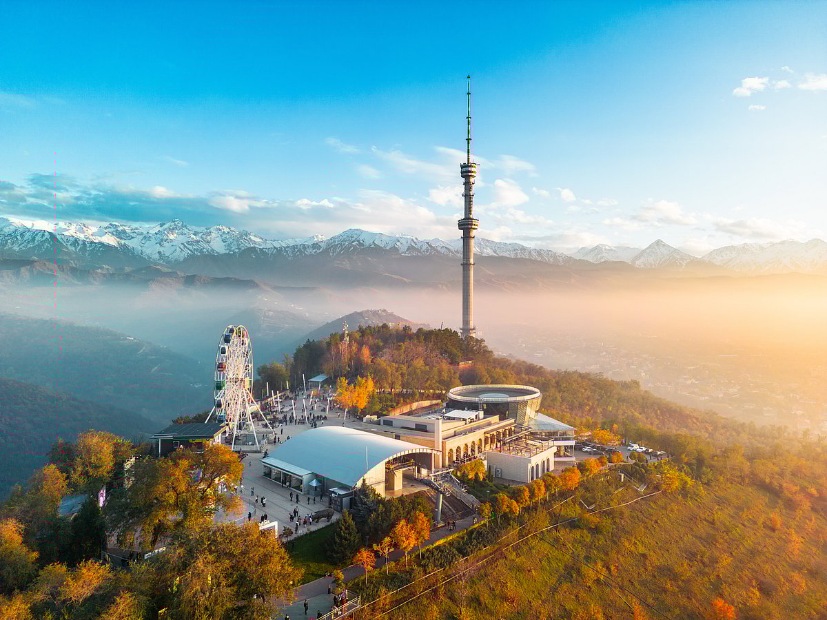 Kok Tobe Park is located on the peak of the Kok Tobe mountain (1,100m above sea level)