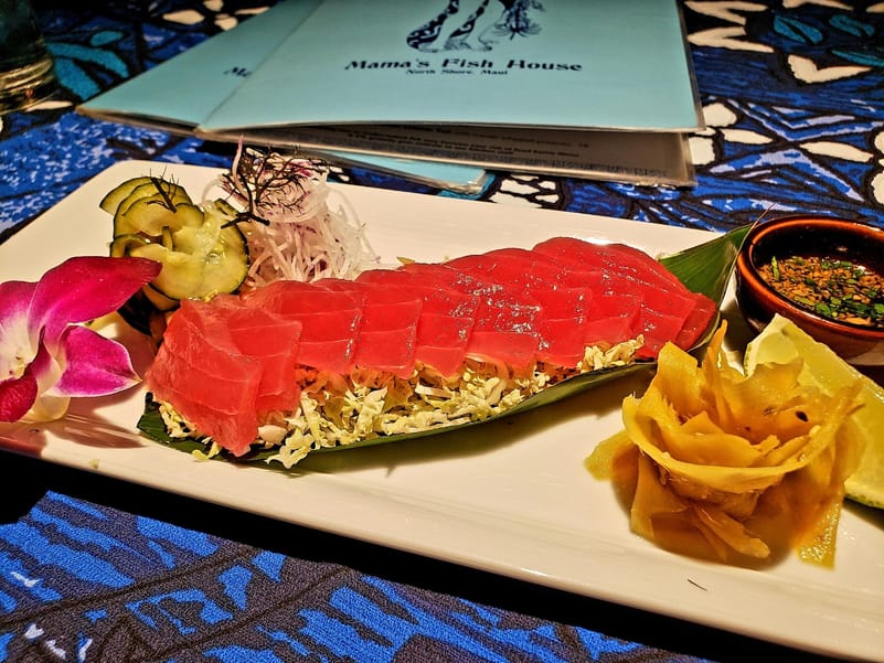 A meal at the Mamas Fish House