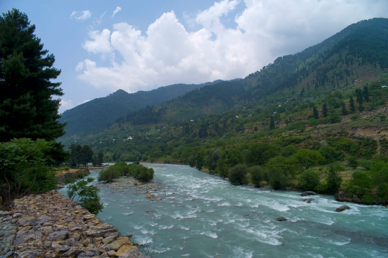 A view of the Jhelum River in Kashmir