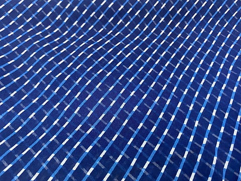 Blue and diagonal motif in Leheriya