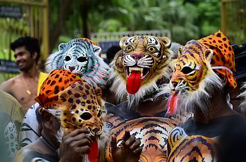 Masks used for Pulikali