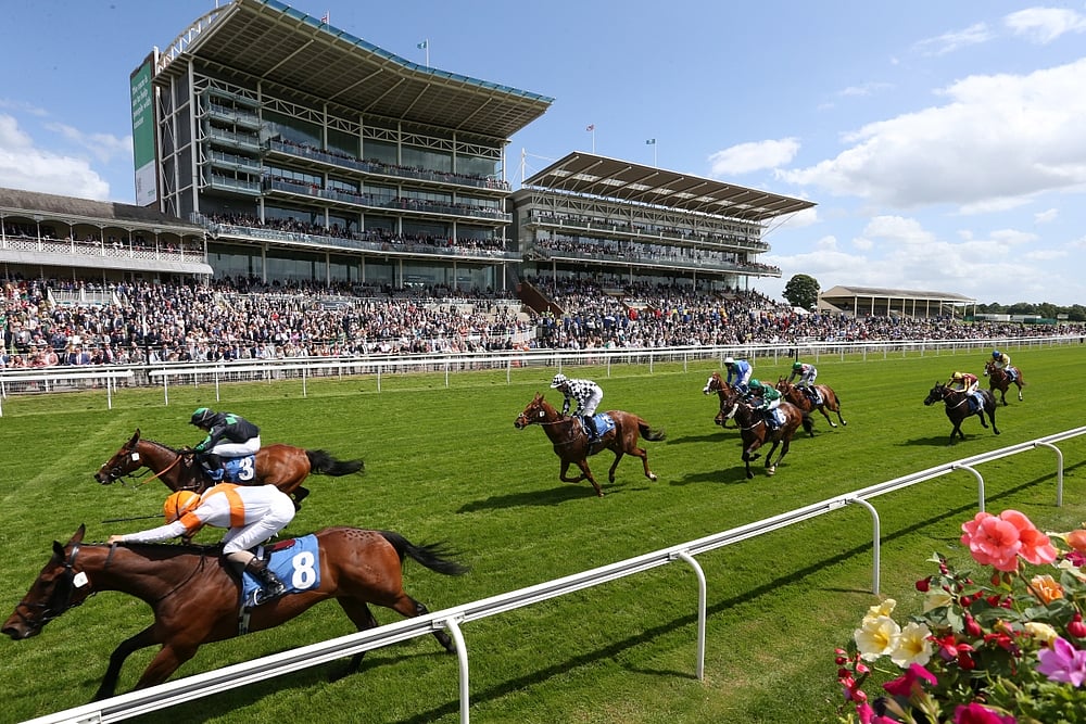 The closing stages of a race at York Race Course 