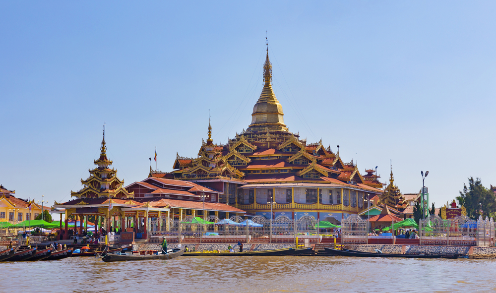 The stunning Phaung Daw Oo Pagoda on Inle lake, Myanmar - cozyta/Shutterstock