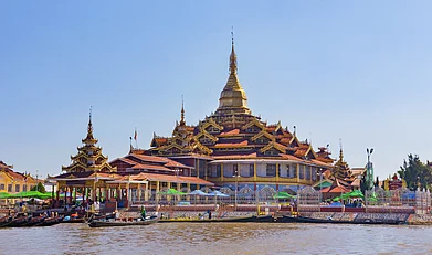 cozyta/Shutterstock : The stunning Phaung Daw Oo Pagoda on Inle lake, Myanmar