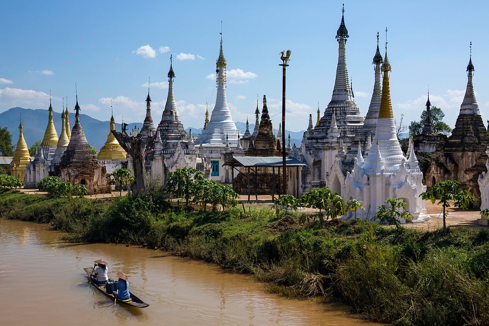 Ywama Paya Buddhist Temple by Inle Lake in Shan State, Myanmar
