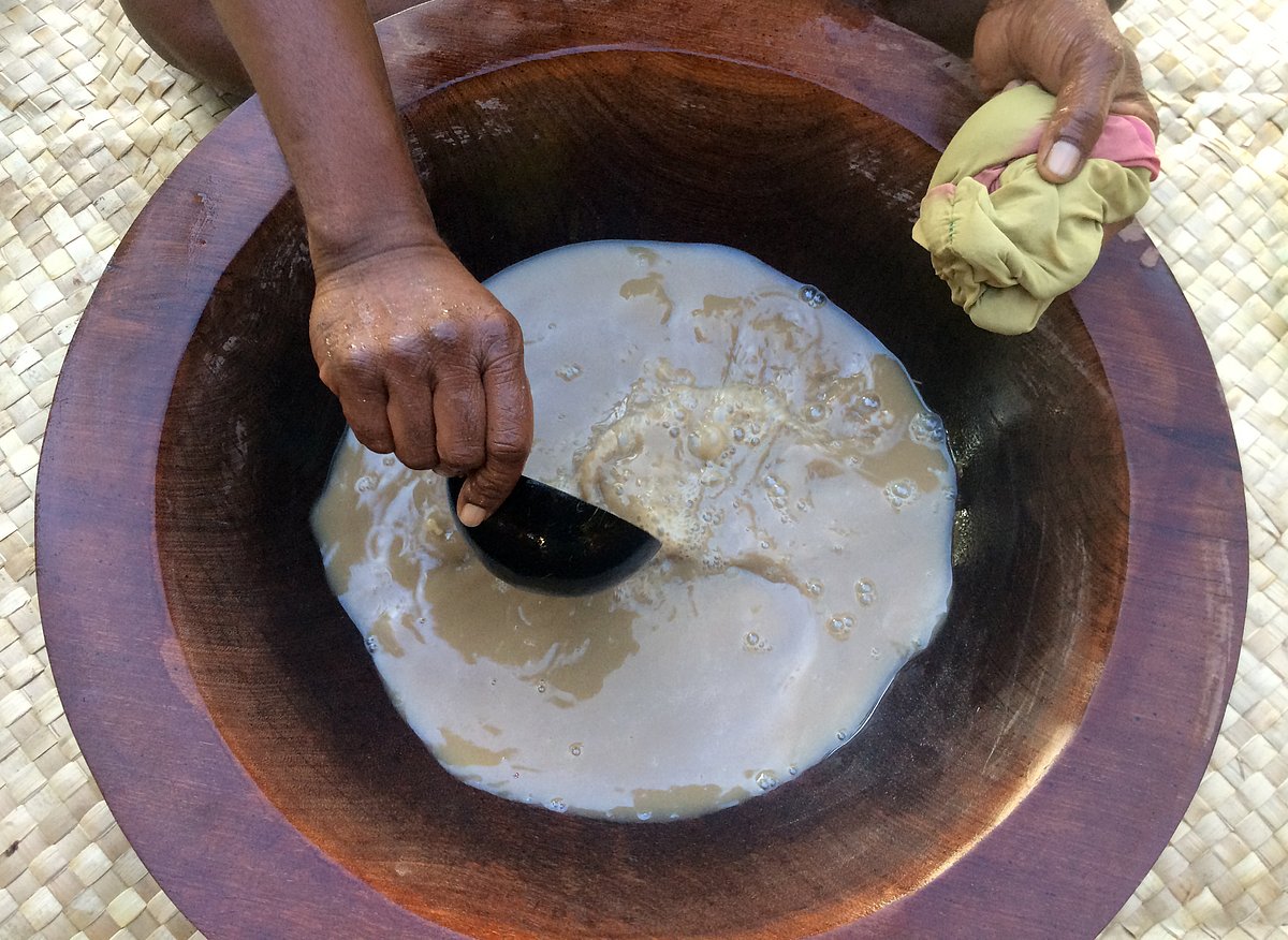 Preparing the yaqona drink in Fiji