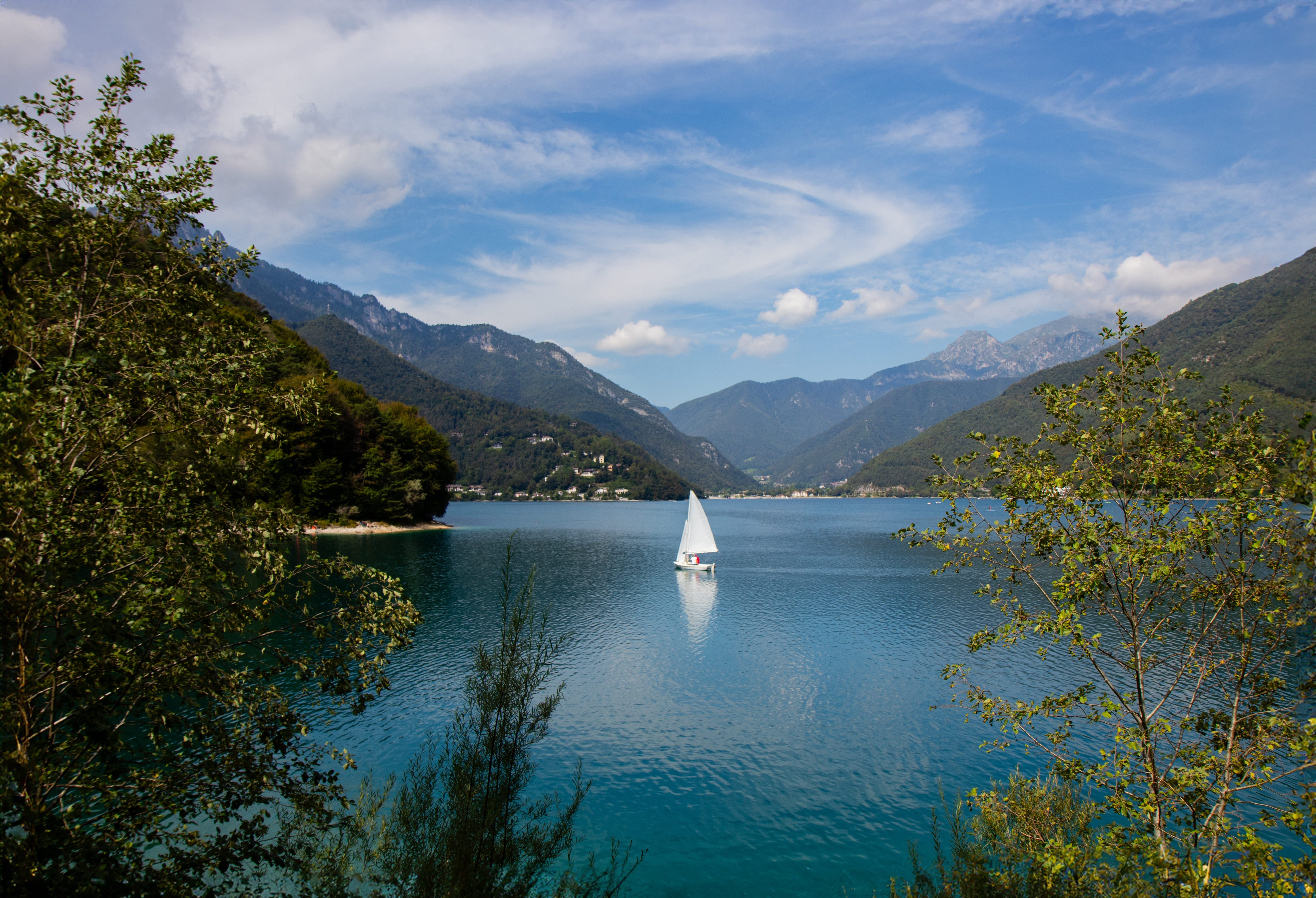 The picturesque Lake Ledro was created by the blocking of a moraine from the ancient Garda glacier
