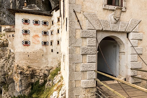 The drawbridge of Predjama Castle